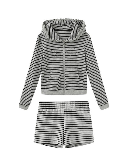 Striped Hooded Sweatshirt【s0000011417】