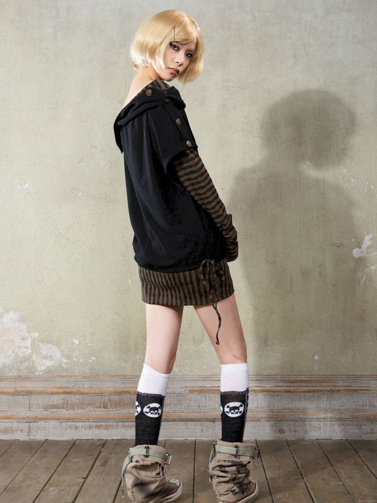 One Shoulder Punk Loose Sweatshirt【s0000009932】