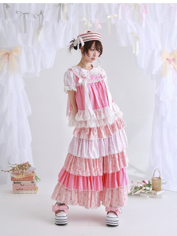 Pink Polka Dot Bow Inner Shirt【s0000016554】