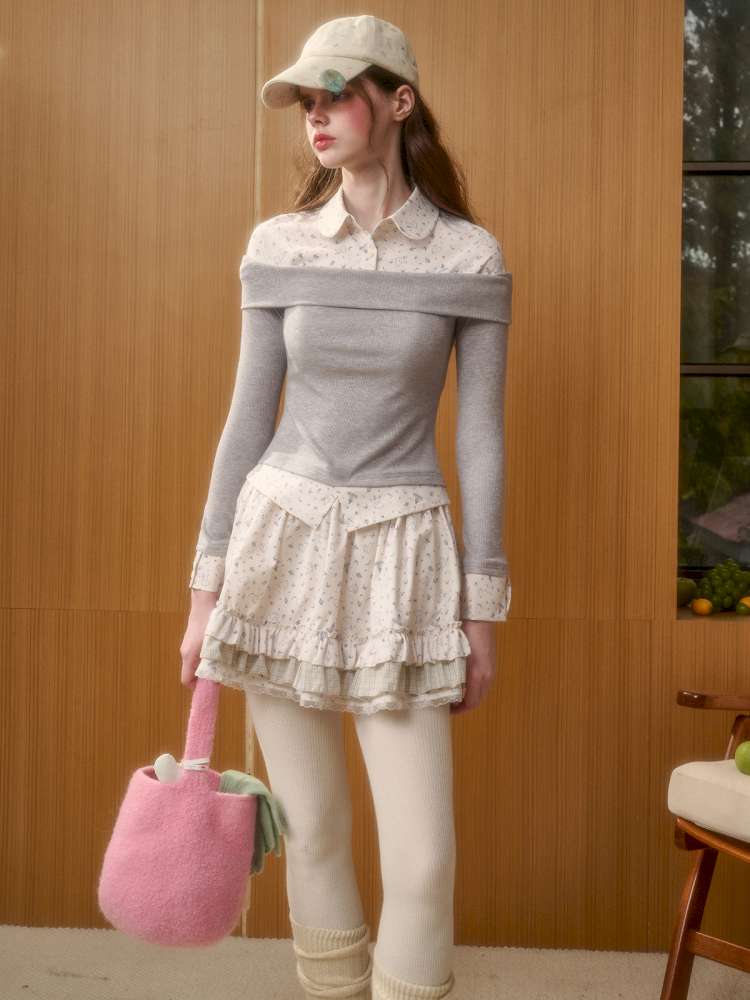 Rabbit Print Design Top Skirt【s0000014886】