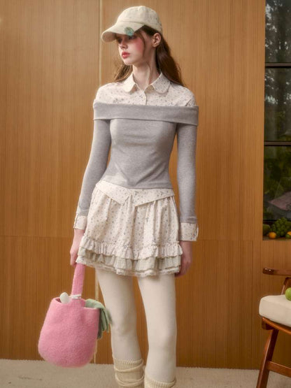 Rabbit Print Design Top Skirt【s0000014886】