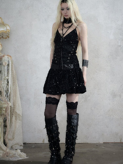 Vintage Court Punk Sequin Dress【s0000017858】
