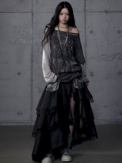 Fake Two Piece Heavy Layered Cake Skirt【s0000013476】