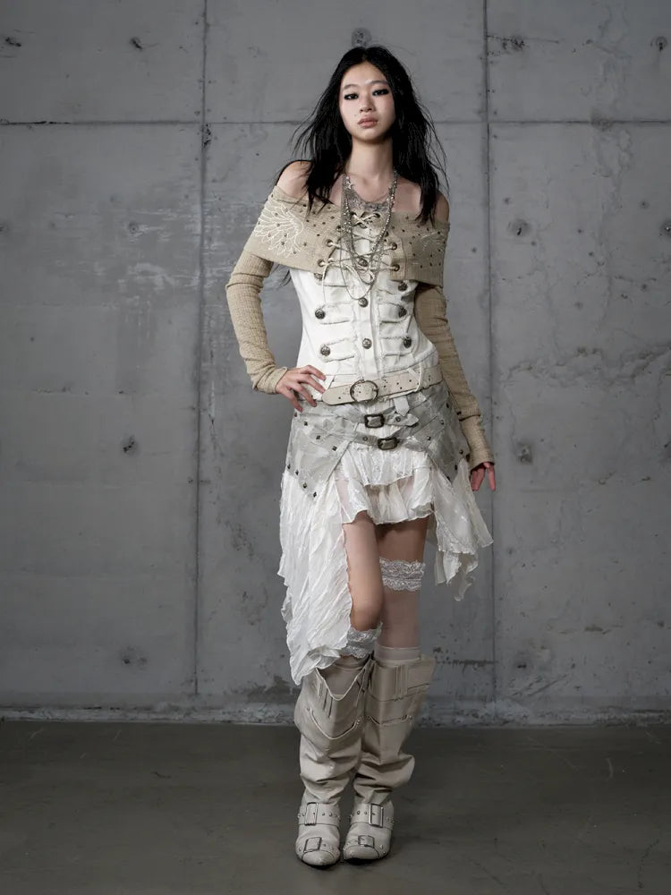 Rhinestone Off-Shoulder Long-Sleeve T-Shirt【s0000014118】