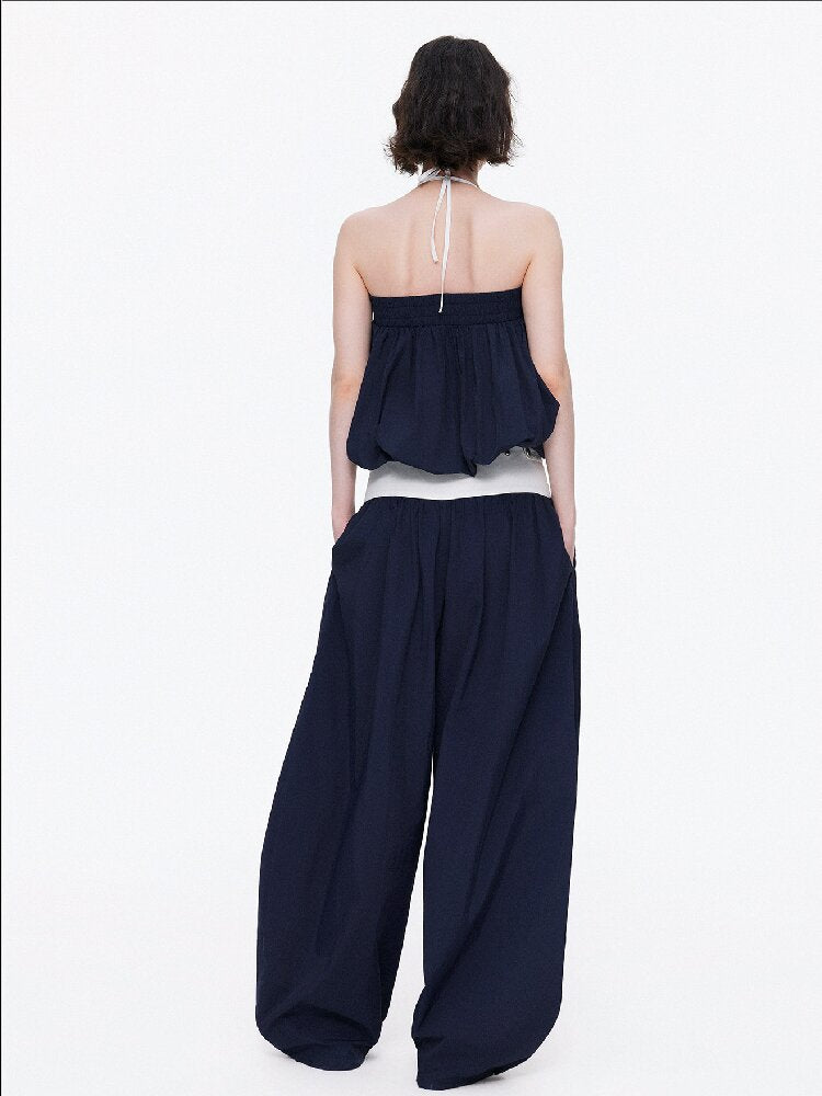 Backless Bandeau Wide Waist Pants【s0000015920】