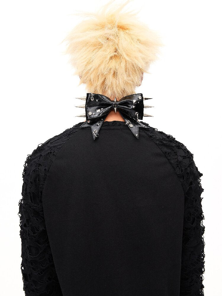 Rivet Metal Decoration Bow Collar【s0000016497】