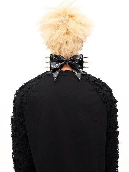 Rivet Metal Decoration Bow Collar【s0000016497】