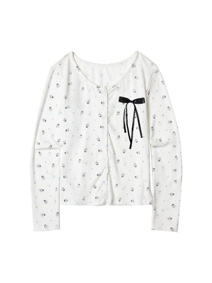 Bow Design Full Print Jacket Suit【s0000015863】