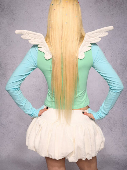 Mesh Embroidery Angel Wings Top【s0000019129】