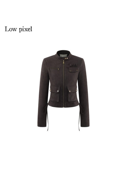 Coffee Stand-Up Collar Work Jacket【s0000015610】