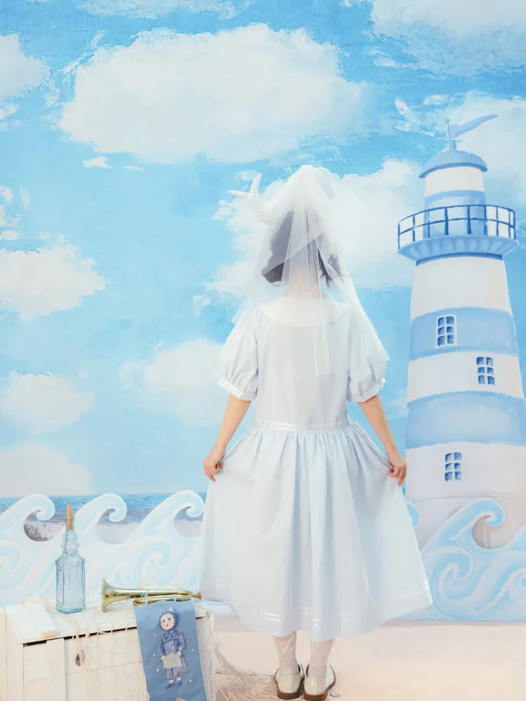 Blue and White Striped Dress【s0000014154】