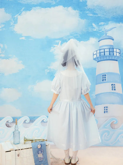 Blue and White Striped Dress【s0000014154】