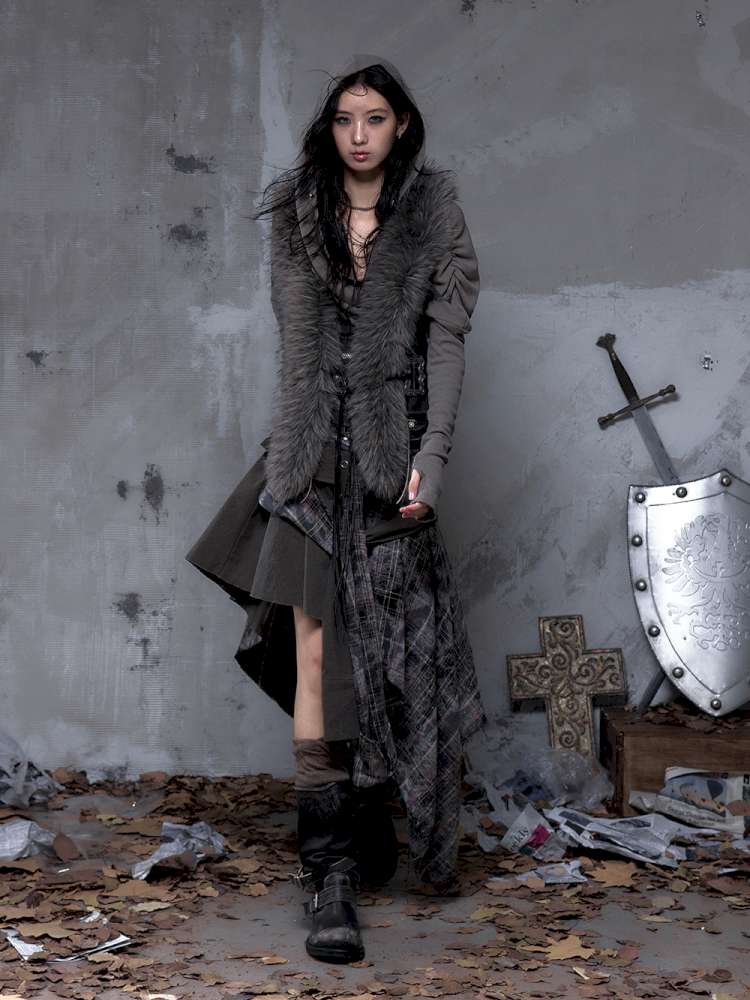 Tie-Front Shearling Vest【s0000014459】