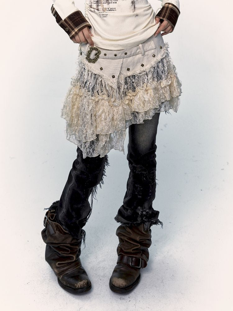 Lace Mesh Half Skirt【s0000011431】