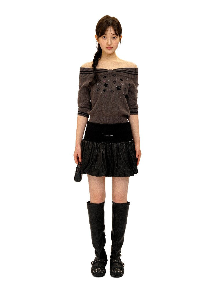Star Diamond One Shoulder Knit【s0000016116】