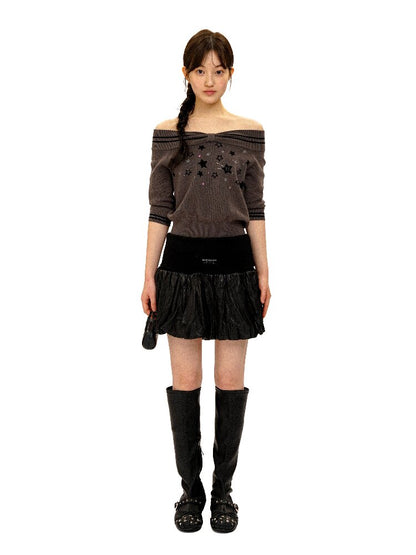 Star Diamond One Shoulder Knit【s0000016116】