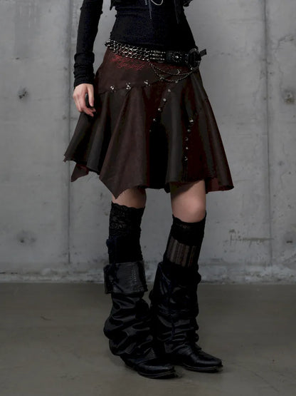 Asymmetrical Suede Skirt【s0000014111】