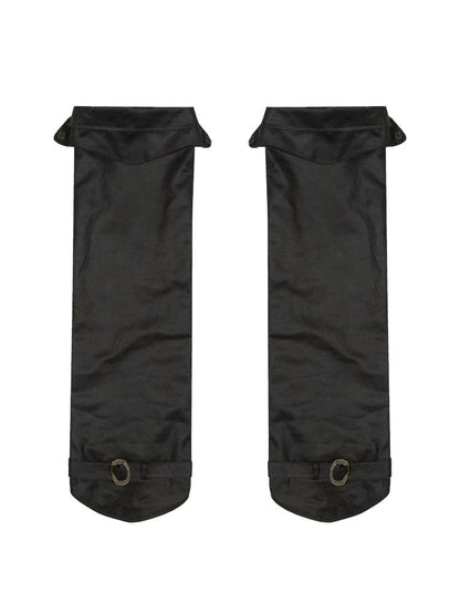 Knee-length loose stacked leather leggings【s0000012302】