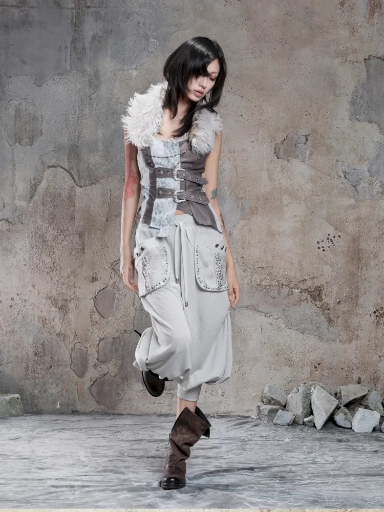 Cropped Wide-Leg Pocket Skirt【s0000014137】