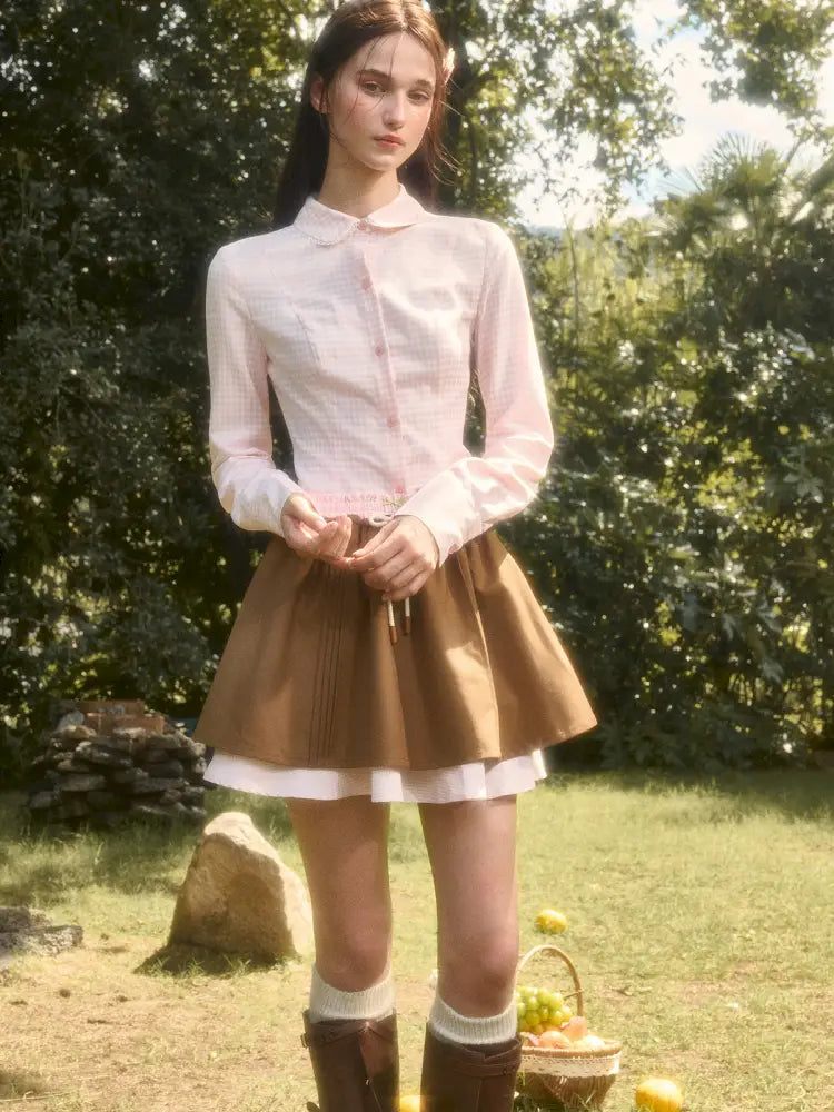 Cotton Cream Two-Tone Shirt【s0000014329】