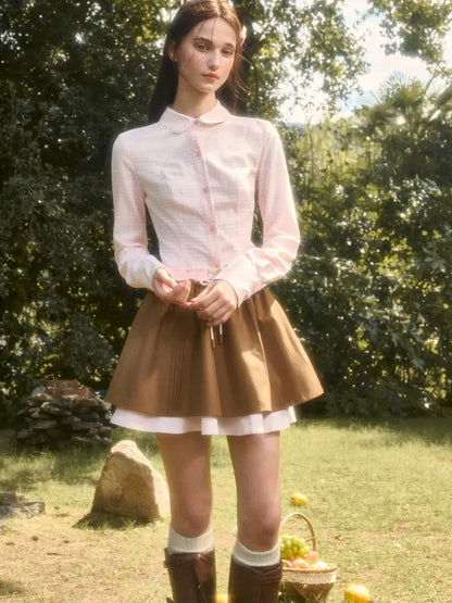Cotton Cream Two-Tone Shirt【s0000014329】