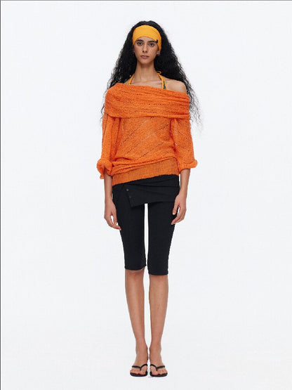 One Shoulder Cut Out Cable Knit【s0000015930】