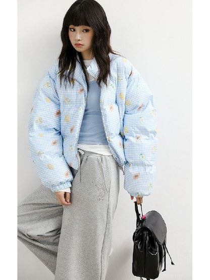 레트로 프린트 코튼 짧은 코트 [S0000011428]