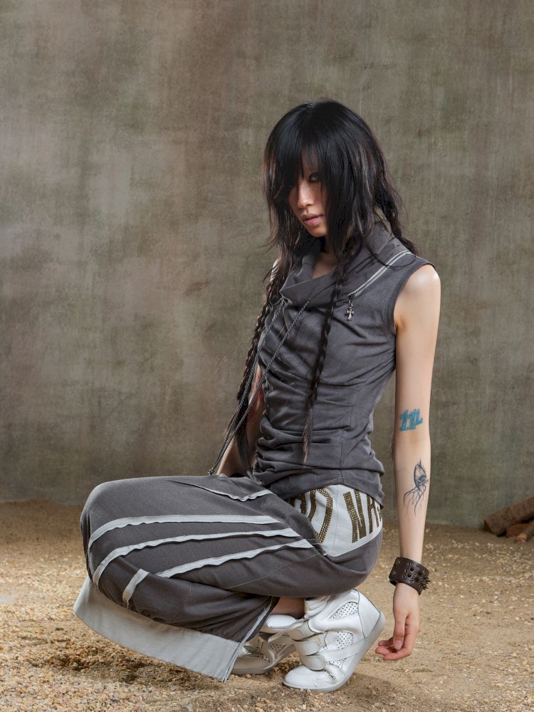 Irregular Pleated Multi-Wear Vest【s0000012658】