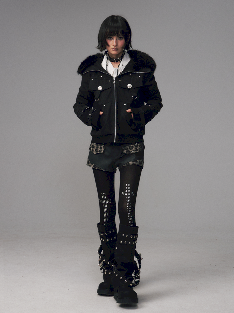 Vintage Sand Wash Detachable Hood Jacket【s0000014703】