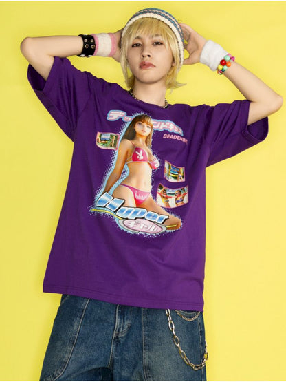 American Street Trend Hip Hop Loose T-Shirt【s0000012463】