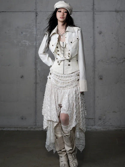 Leather Detachable Long-Sleeved Shirt【s0000014119】