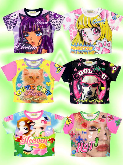 Millennial Hottie Y2K Hundred Short T-Shirt【s0000013520】