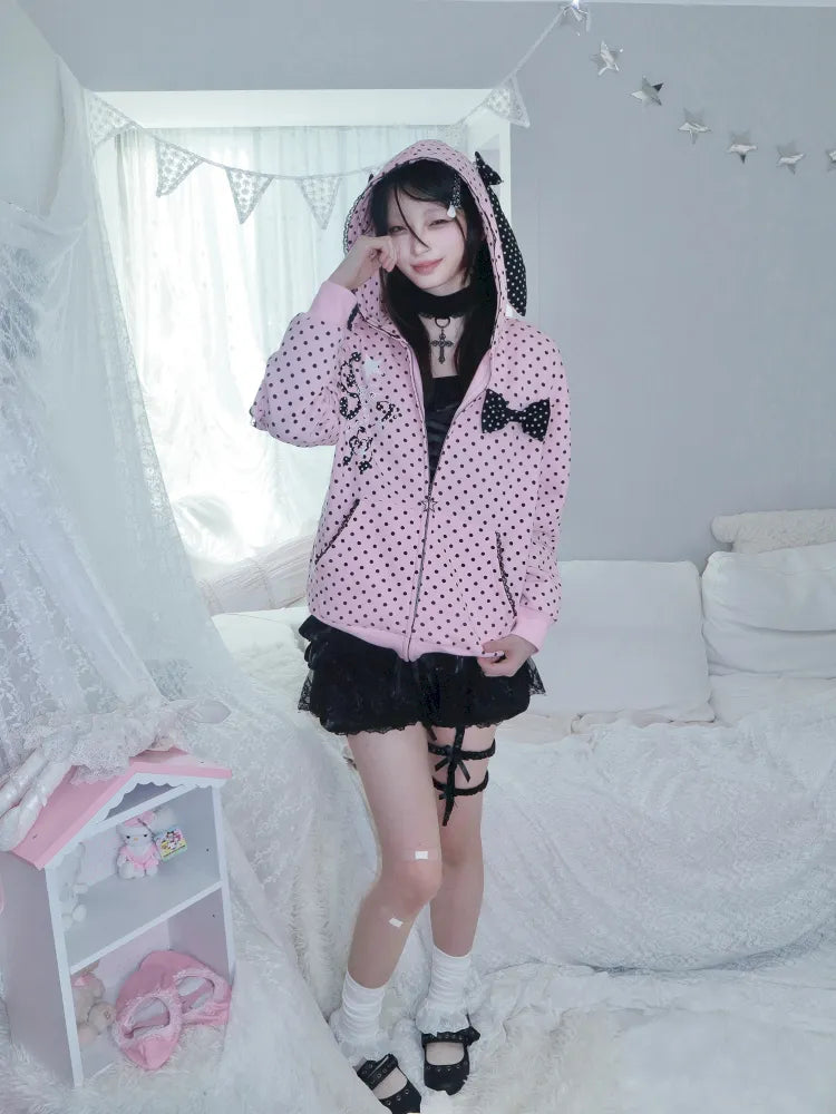 Lightweight Fleece Hoodie with Bunny Ears【s0000013970】