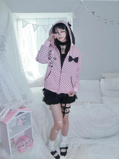 Lightweight Fleece Hoodie with Bunny Ears【s0000013970】