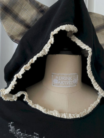 Cat Ear Hooded Skull Print Loose Dress【s0000012436】