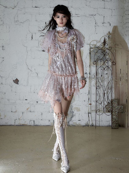 Dreamy Pure Desire Lace Star Dress【s0000017233】