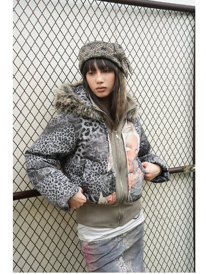 Graffiti White Duck Down Jacket【s0000018070】