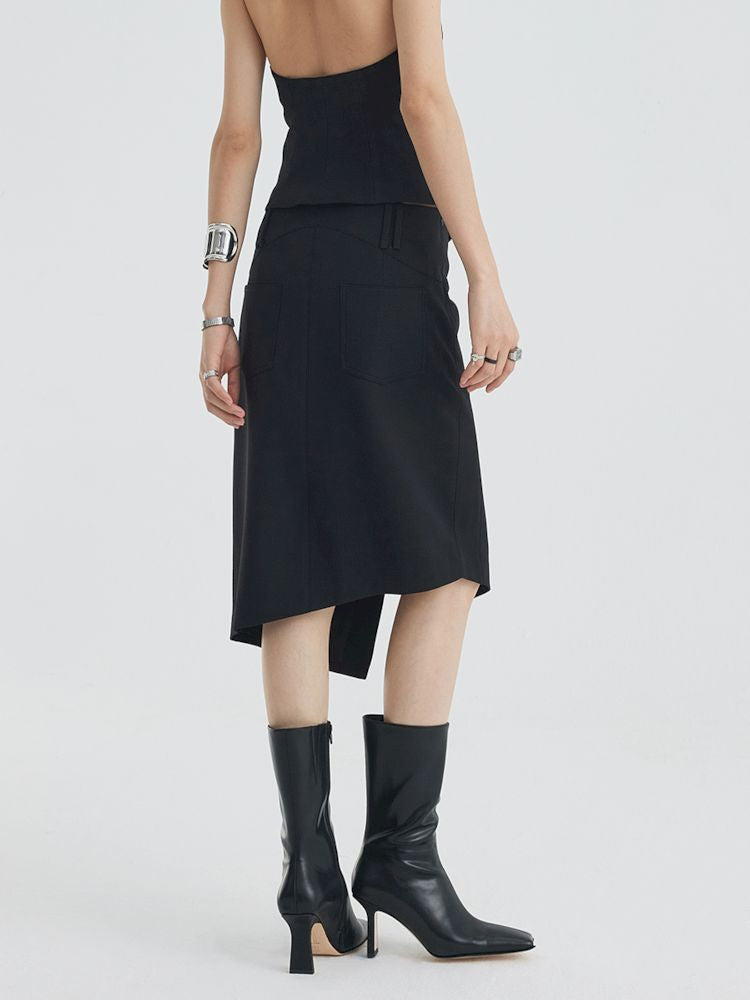 Asymmetric Slit Hem Suit【s0000007346】