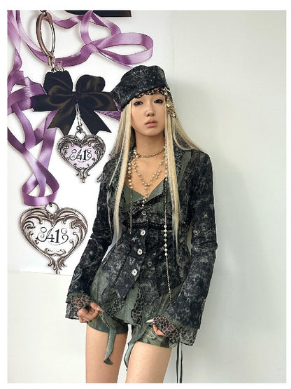 Vintage Mystic Print Lapel Jacket【s0000018054】