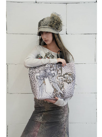 Snow Leopard Vintage Patchwork Hat【s0000018071】