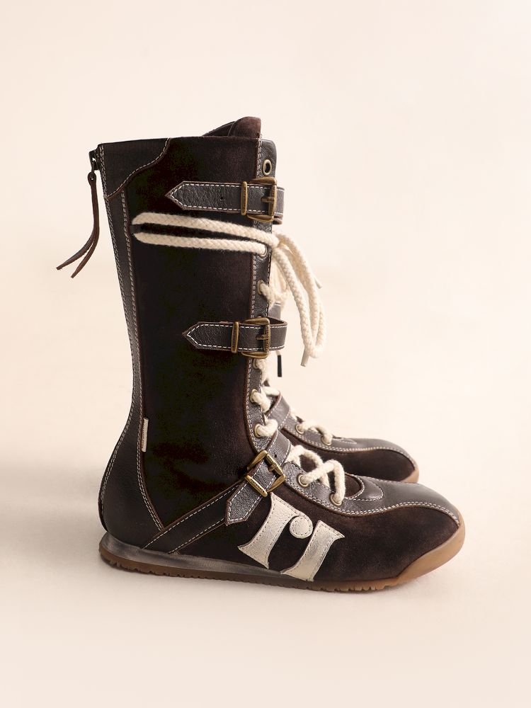 Lace Up Back Zipper Boxing Boots [s0000005989] 