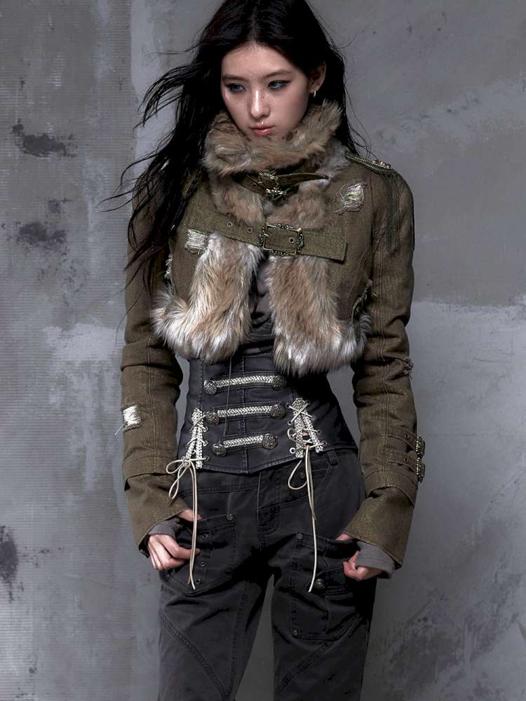 Double-breasted belted waist belt【s0000014464】