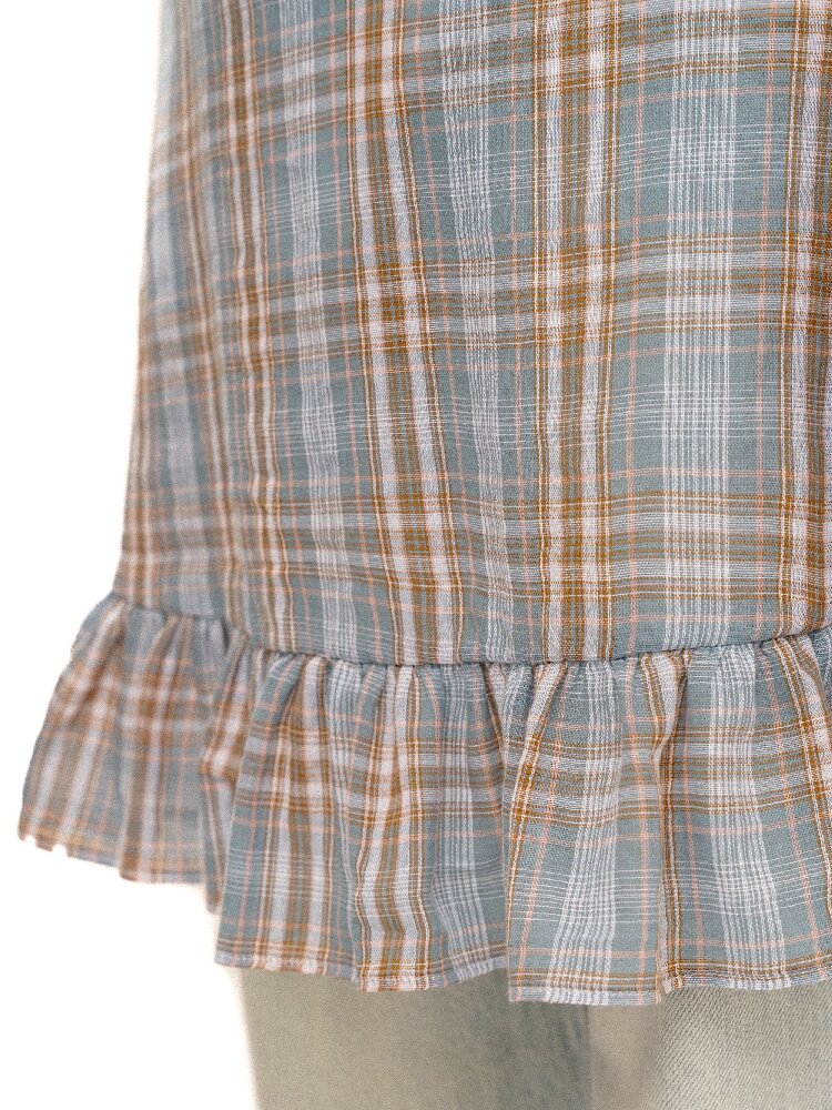 Vintage Plaid Bow Strap Top Dress【s0000017424】