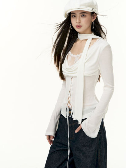 Tencel swing collar bottoming shirt【s0000013745】