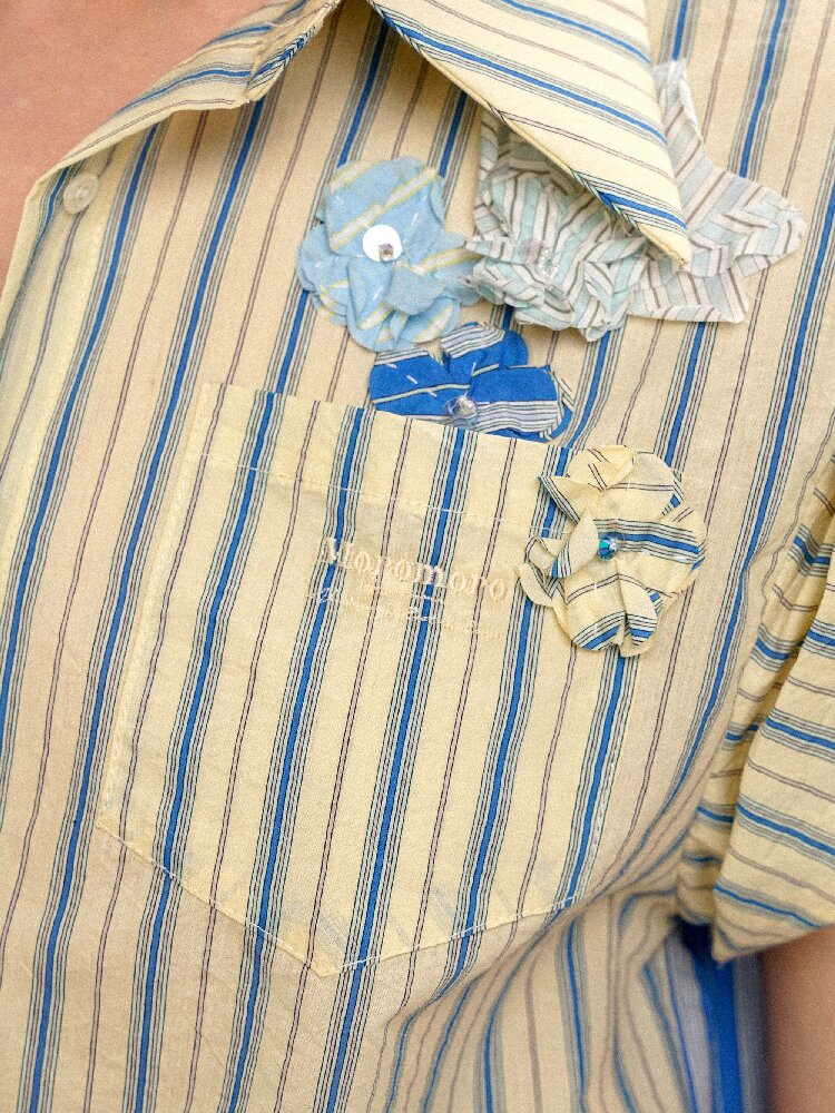 Striped Beaded Bikini Shirt Pants【s0000017415】