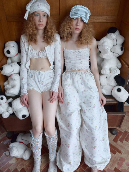 Floral Summer Pajama Shorts Set【s0000016923】