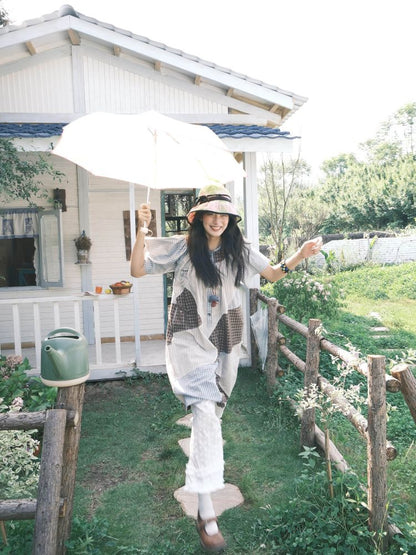 Loose-fitting elastic waist long pants【s0000012773】
