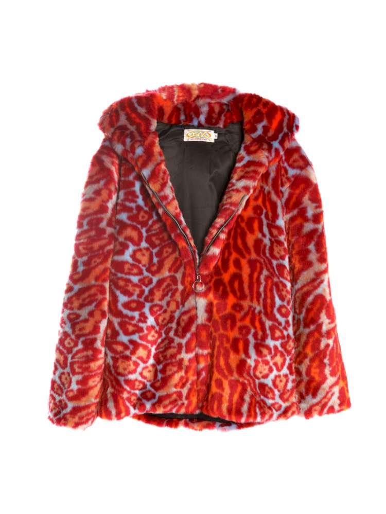 Y2K Leopard Print Cool Fur Hooded Jacket【s0000014911】