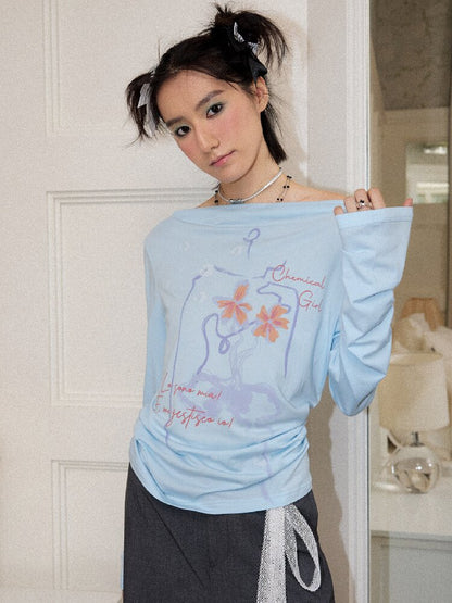 Printed Tencel Linen Loose Tee【s0000016654】