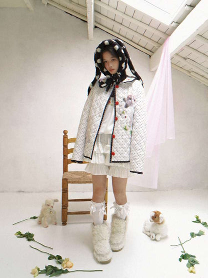 Notebook-Style Printed Cat Cotton Coat【s0000014527】